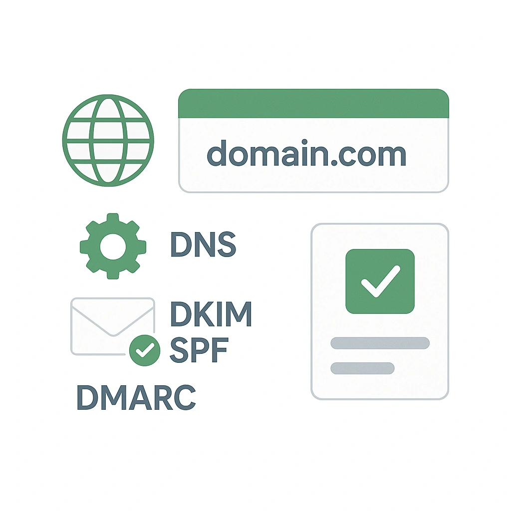 Domain management and DNS configuration interface